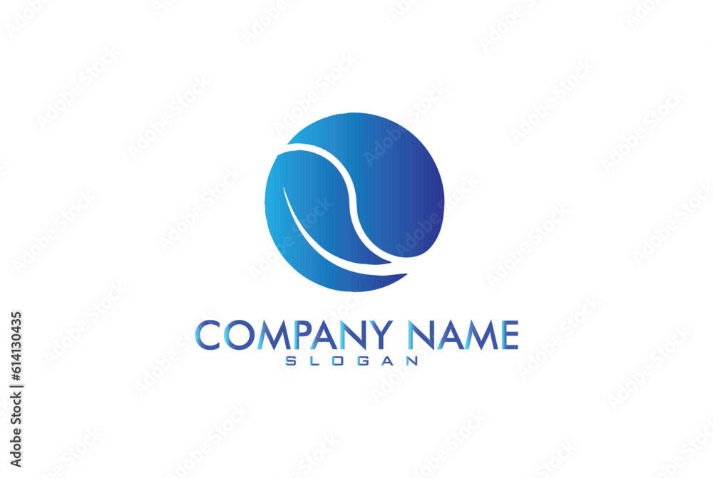 water wave logo abstract blue colour gradient