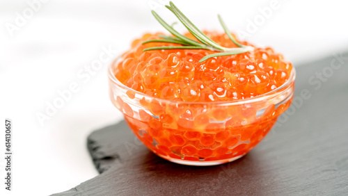 red sockeye caviar on the table