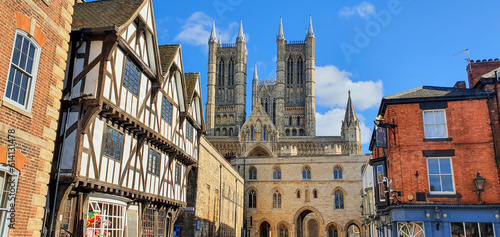 Lincoln Cathedral ancient building in Lincoln town Lincolnshire