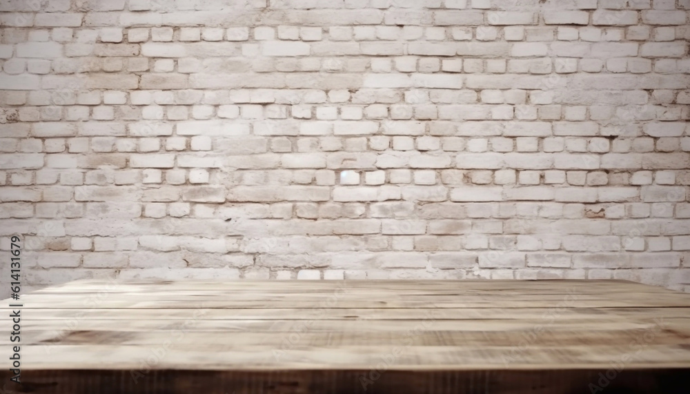 Concrete brick walls and wood floor for text and background.Copy Space Generative AI Concrete brick walls and wood floor for text and background.Copy Space Generative AI