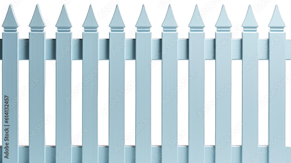 Light blue fence isolated on a transparent background, Generative AI Light blue fence isolated on a transparent background, Generative AI
