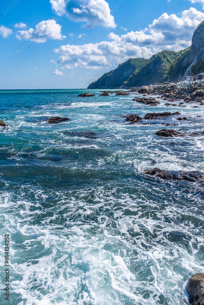 南茅部の青い海