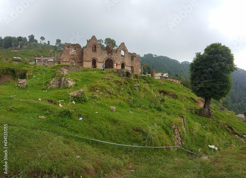 The Ruins of Murree Brewery, Murree, Pakistan - August, 29, 2019: This Gothic style architecture was built back in the times of British Raj in the subcontinent. Established in 1860. photo