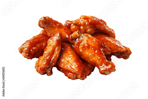 Buffalo Chicken Wings on Transparent Background . AI