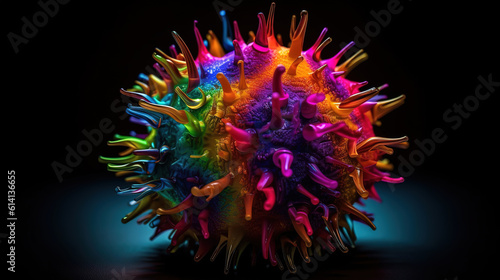 Coronavirus pandemic, Bright color. Generative Ai