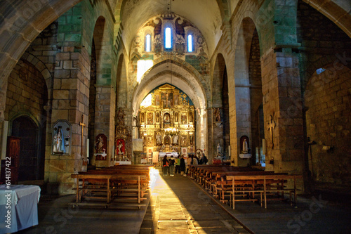 Inside the monastery of Oia, Galicia, on the Portuguese Way of Saint James along the coast © Vector