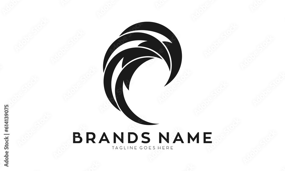 Fototapeta premium Abstract creative sharp circle vector logo