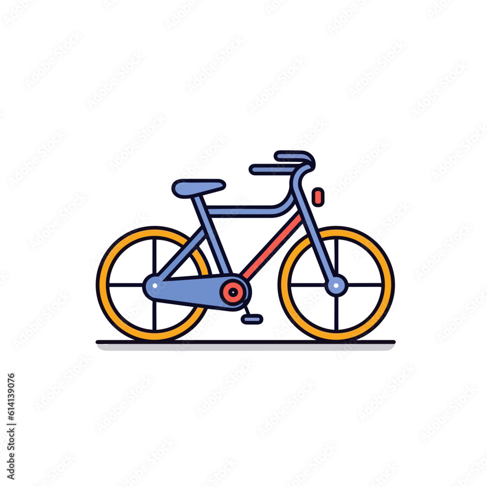 Obraz premium Minimalist Bicycle Illustration on White Background.