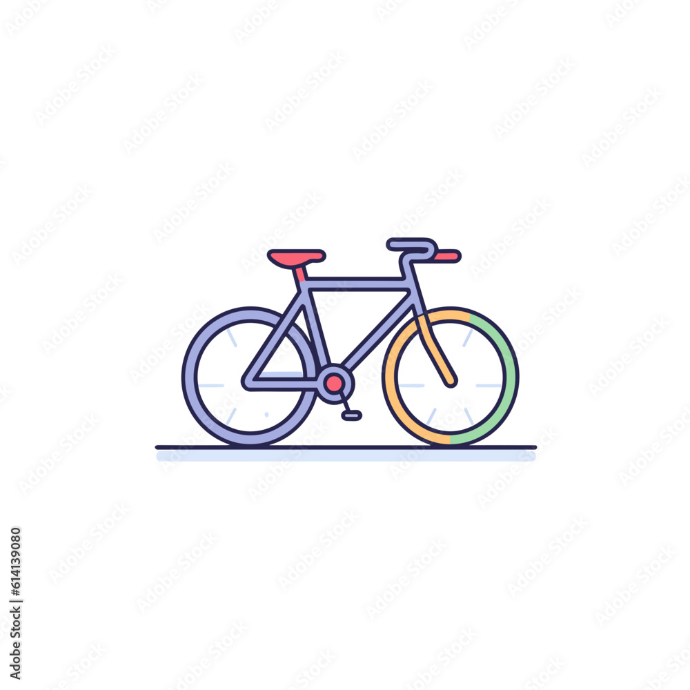 Fototapeta premium Minimalist Bicycle Illustration on White Background.