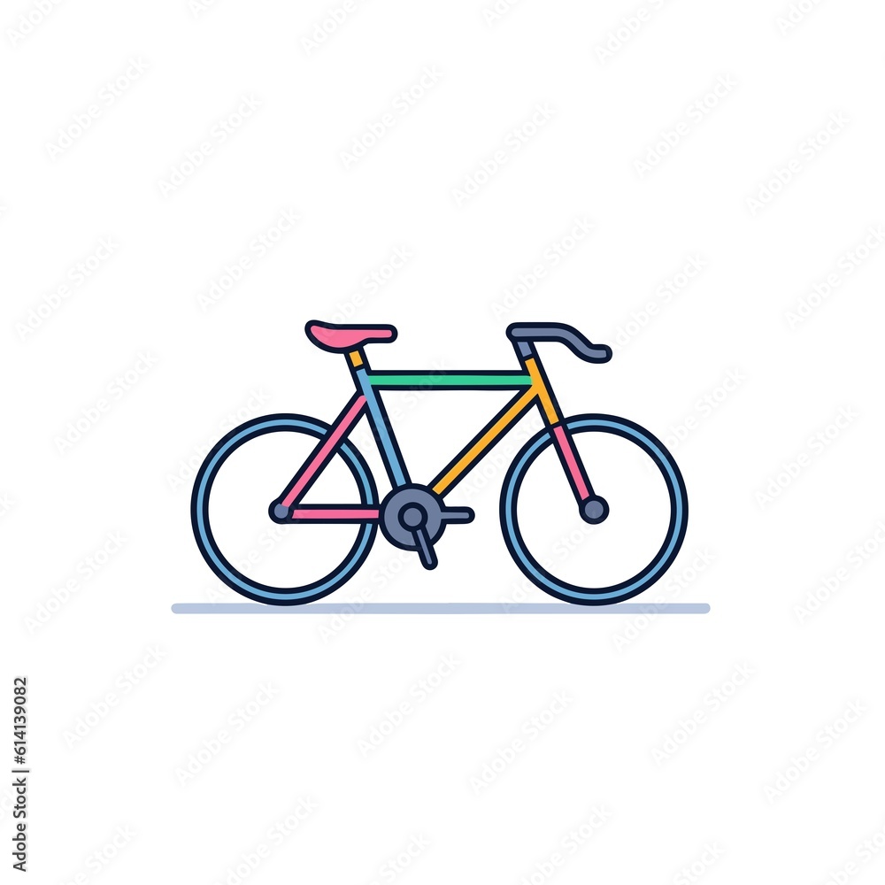 Obraz premium Minimalist Bicycle Illustration on White Background.