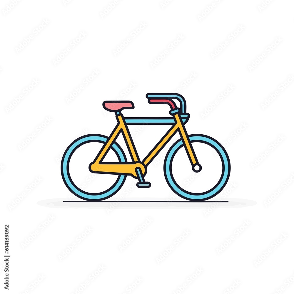 Minimalist Bicycle Illustration on White Background. Minimalist Bicycle Illustration on White Background.