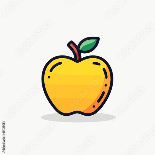 Apple on White Background. Minimalistic Vector Design.