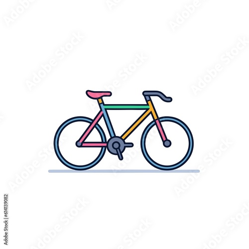 Minimalist Bicycle Illustration on White Background.