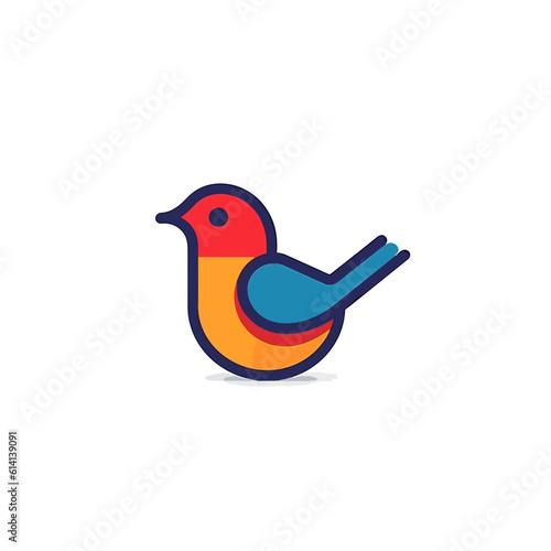 Minimalistic Bird on White Background. Vector Design.