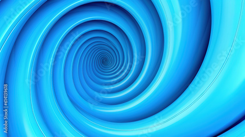 Light blue spiral pattern made of multiple wires on a light blue background. Generative Ai