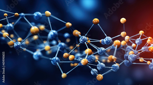 Molecule DNA model structure and atoms background