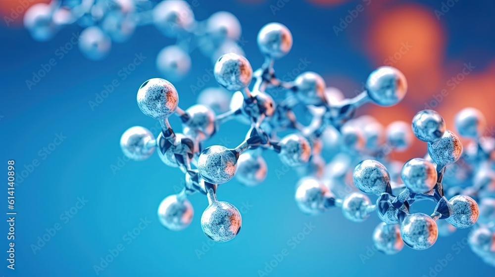 Molecule DNA model structure and atoms background Molecule DNA model structure and atoms background