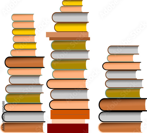 Vektor Bücherstapel mit bunten Büchern