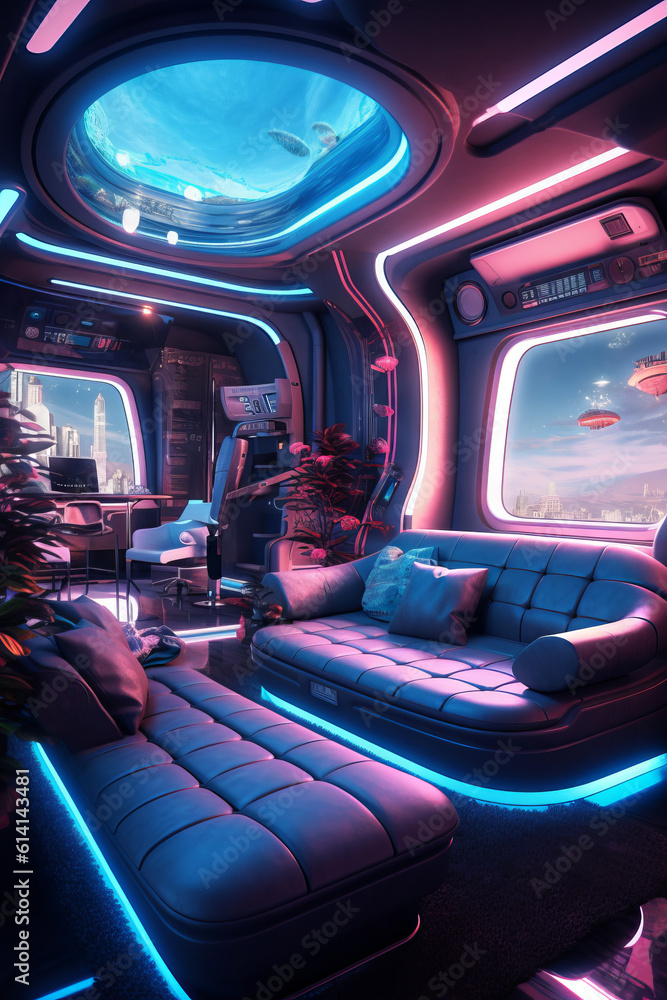 Futuristic interior design the year 2100 Futuristic interior design the year 2100
