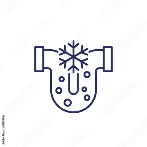 frozen pipe line icon on white