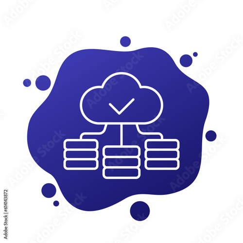 infrastructure vector icon with cloud, line design