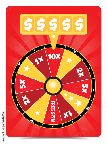 Red ang gold fortune spinning  wheel