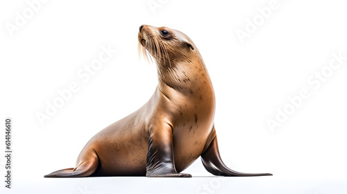 sea lion, full body, isolated on white background side view