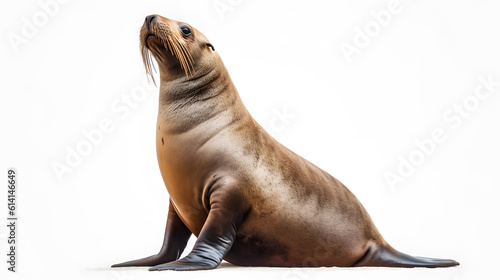 seal lion, full body, isolated on white background side view