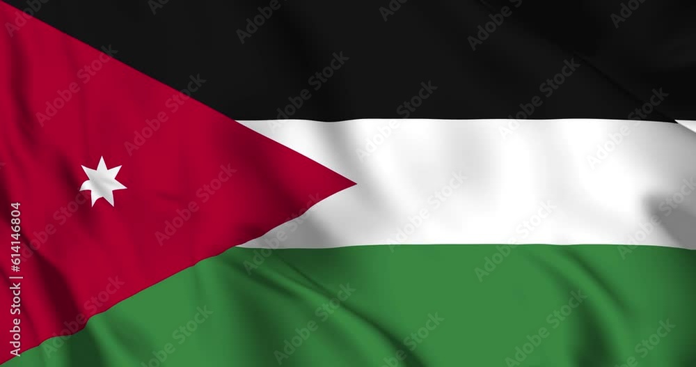 ordan flag. Jordan flag background. 4k 60fps ordan flag. Jordan flag background. 4k 60fps