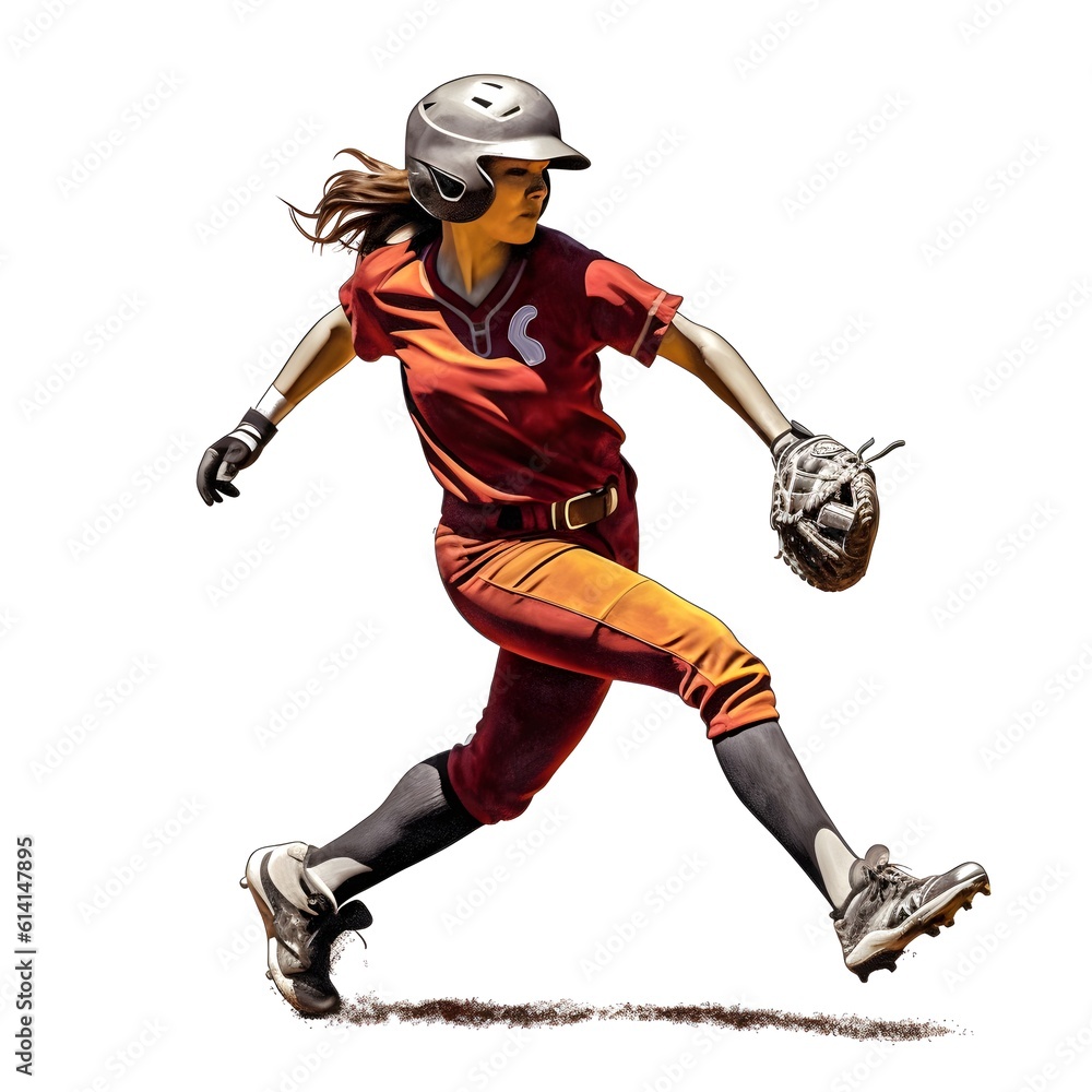 Celebrate the vibrant energy of a softball clipart