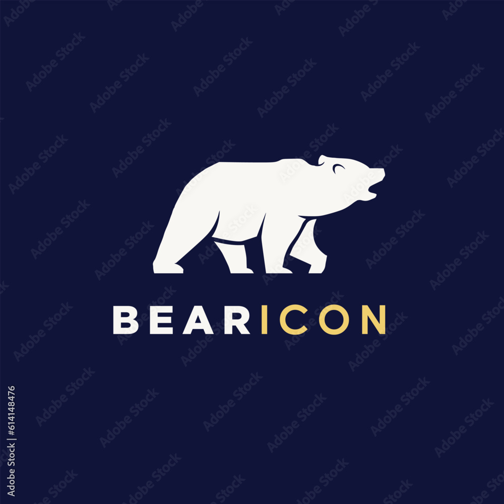 Fototapeta premium bear grizzly white simple modern logo design inspiration