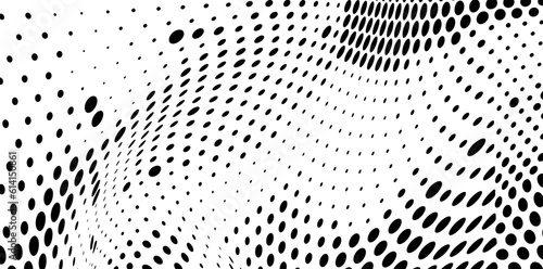 Halftone texture of black dots on a white background