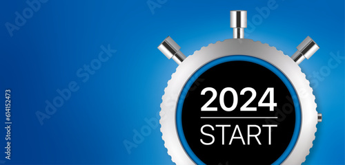 Stopwatch shows start into year 2024