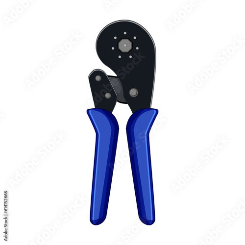computer crimper tool cartoon. equipment cable, work connection computer crimper tool sign. isolated symbol vector illustration