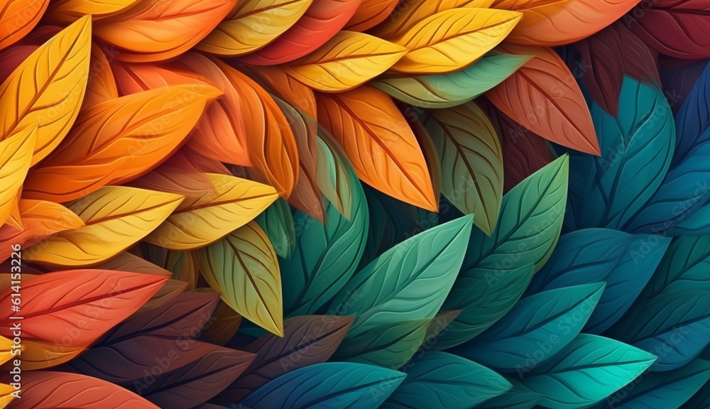 custom made wallpaper toronto digitalabstract leaf texture, nature background, Abstract colorful Leaf texture background banner panorama