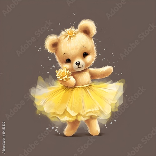 Infuse your designs with the whimsy of a ballerina teddy bear © Ranya Art Studio