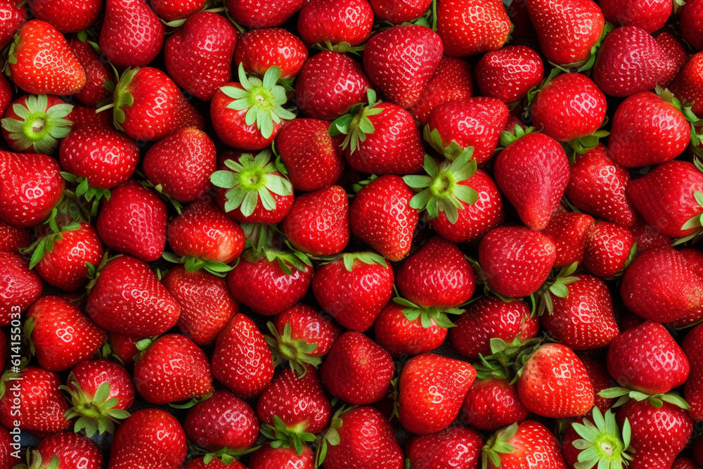 Strawberry. Fresh organic strawberries. Fruit background. Generative AI Strawberry. Fresh organic strawberries. Fruit background. Generative AI