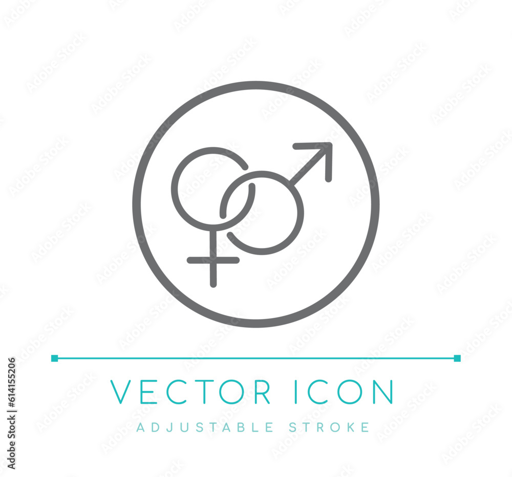 Unisex Symbol Line Icon Unisex Symbol Line Icon