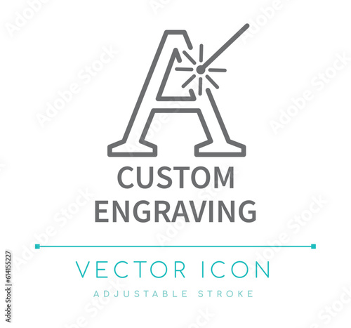 Custom Engraving Line Icon