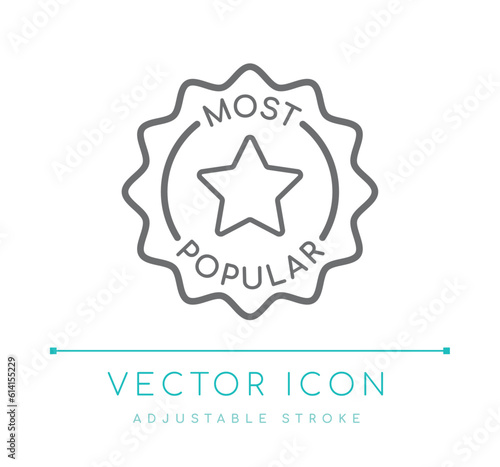 Most Popular Badge Line Icon