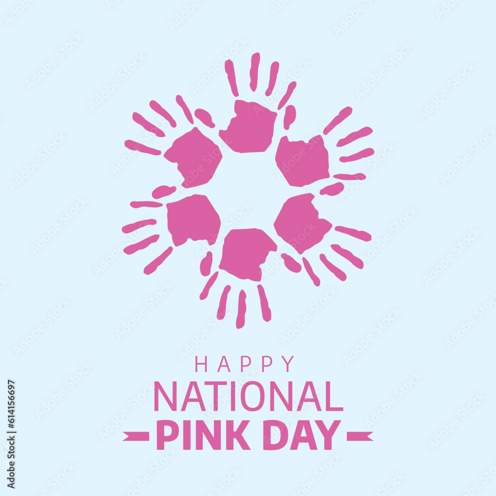 national pink day design template for celebration. national pink day vector illustration. flat hand design. flat heart vector design. national pink day design template for celebration. national pink day vector illustration. flat hand design. flat heart vector design.