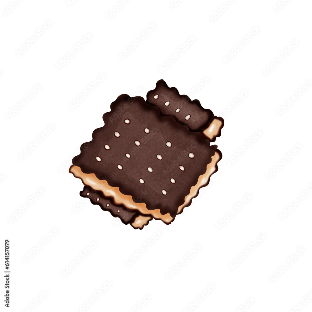 Cream cracker drawing on a white background, PNG images Cream cracker drawing on a white background, PNG images