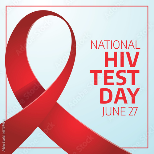 national hiv testing day design template for celebration. hiv testing day. red ribbon for hiv design. ribbon vector design.