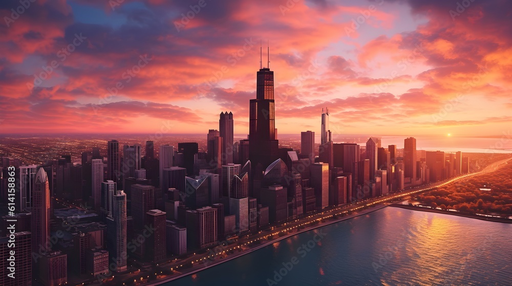 Embrace the enchanting ambiance of chicago's skyline
