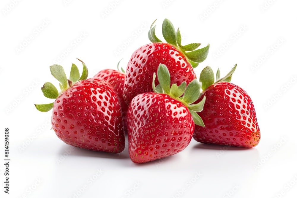 Group of Fresh Strawberries on White background Isolated Group of Fresh Strawberries on White background Isolated