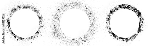 Grunge circle texture effect. Distressed overlay rough textured. Abstract vintage monochrome. Black isolated on white background. Graphic design element halftone style concept for banner, flyer, etc