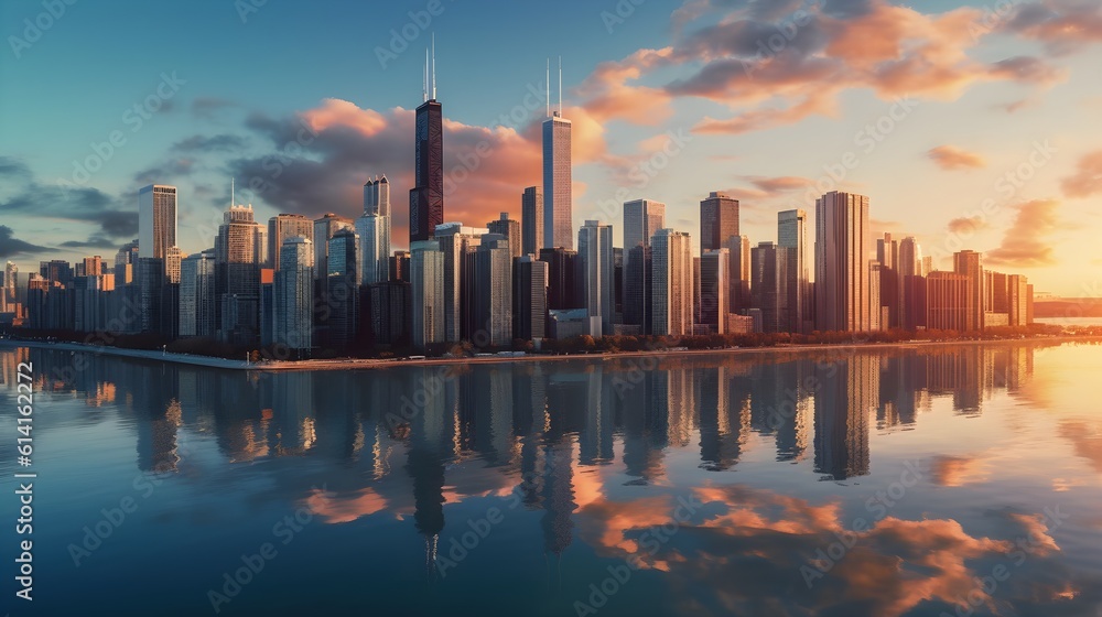 Experience the captivating glow of chicago's skyline