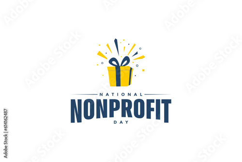 national nonprofit day with blue and yellow gift boxes photo