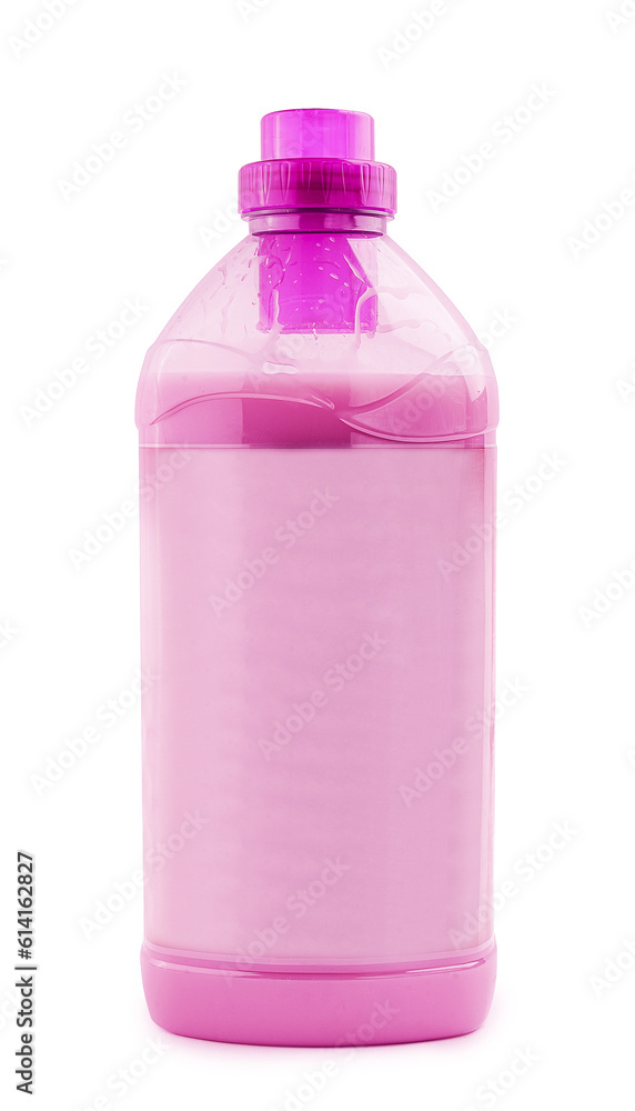 Plastic clean bottle full with pink detergent Plastic clean bottle full with pink detergent