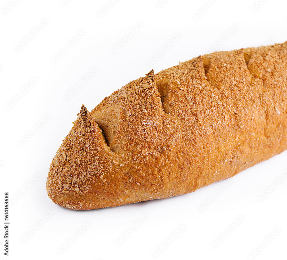 White loaf bread isolated on white White loaf bread isolated on white